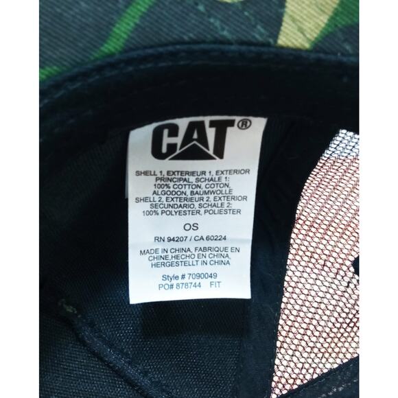 CAT Caterpillar Cap Camouflage Trucker Mesh Back Adjustable Mens One Size - Picture 4 of 8